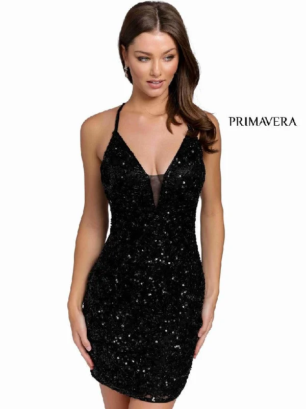 Primavera Couture Short Prom Fitted Dress 3832