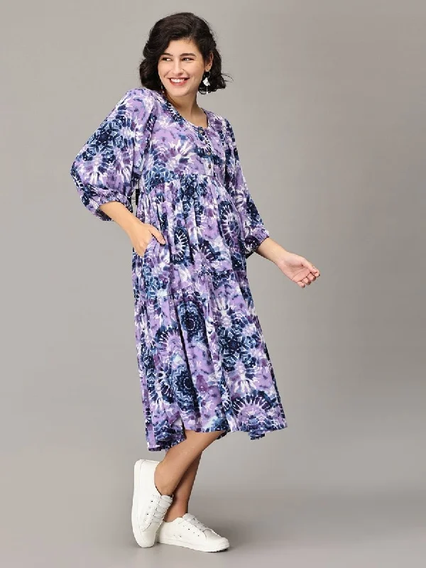 Twirl Of The Dreams Maternity and Nursing Tier Midi Dress