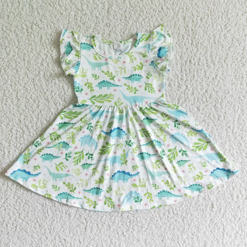 Dinosaur flutter sleeve Dresses