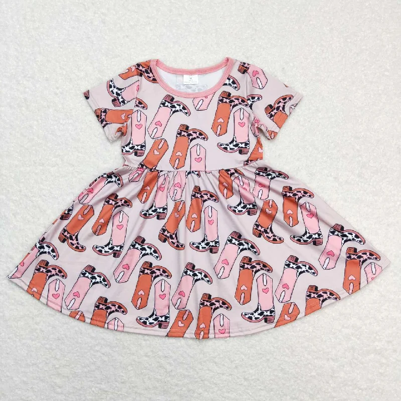 GSD0542 baby girl  clothes girl love boots summer dress