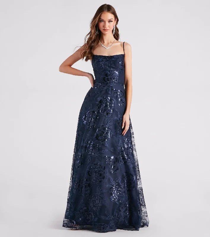 Helga Sequin Embroidered A-Line Ball Gown