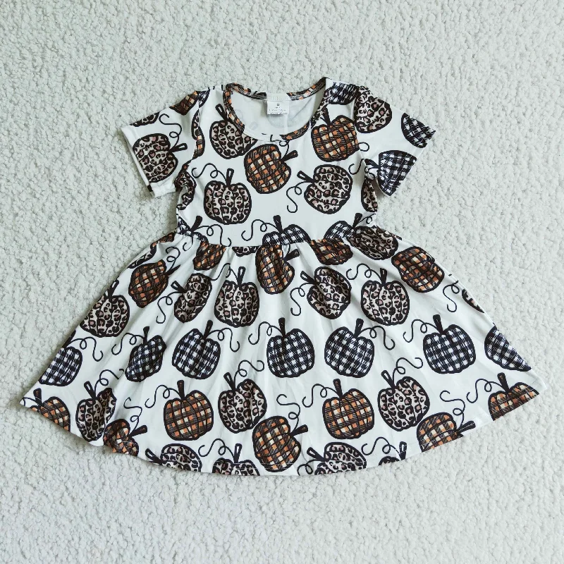 leopard Pumpkin short sleeve Dress E4-30