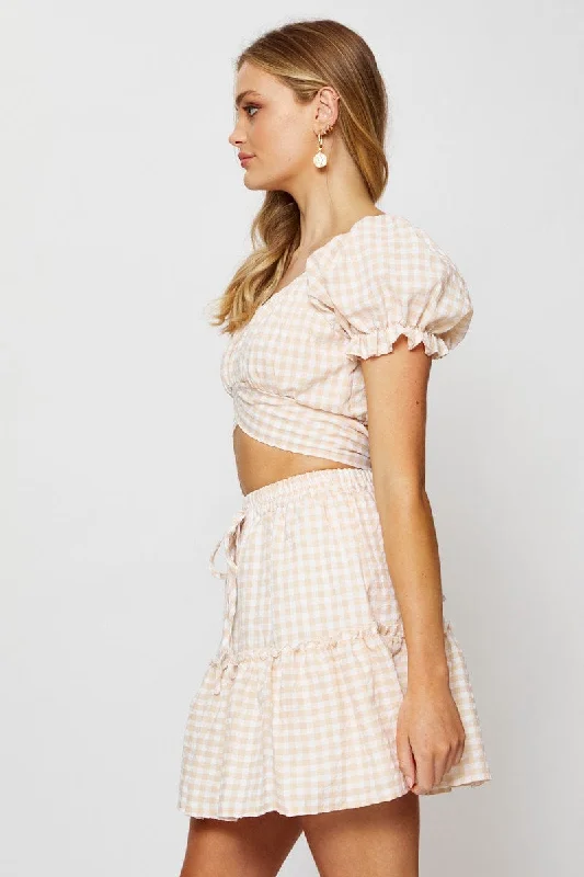 Check Ginghamâ Mini Skater Skirt