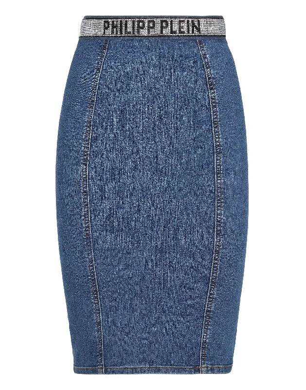 Denim Super Stretch Skirt Philipp Plein TM