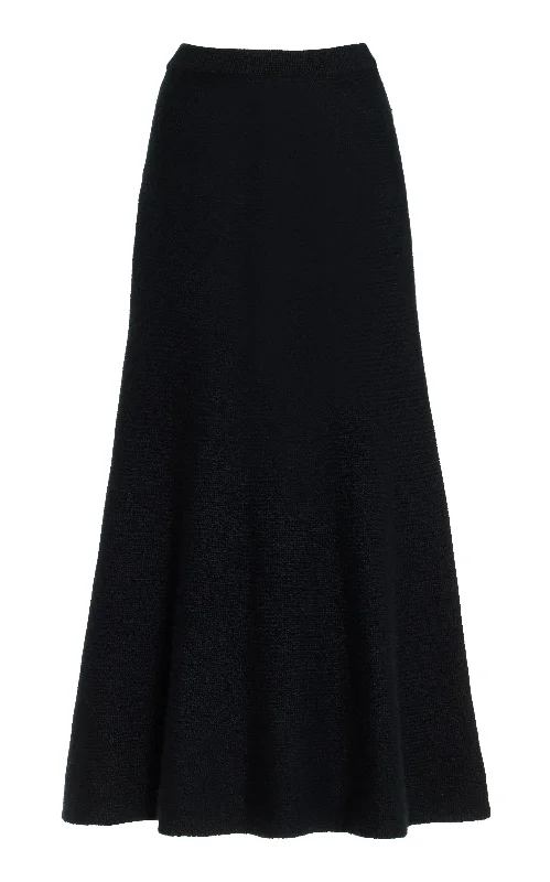 Manni Knit Skirt in Black Cashmere