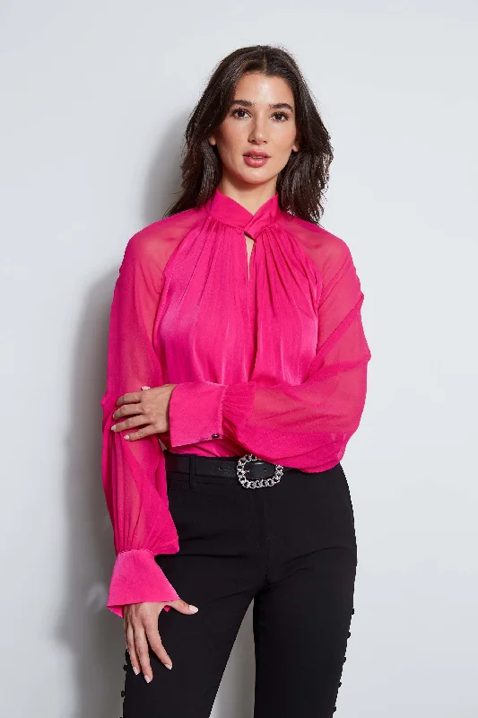 Silk Twist Keyhole Shirt